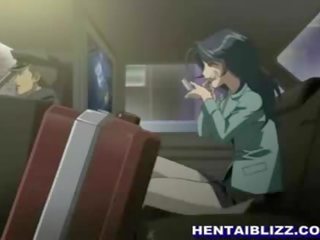 A gun in mouth begins hentai girls pussy wet