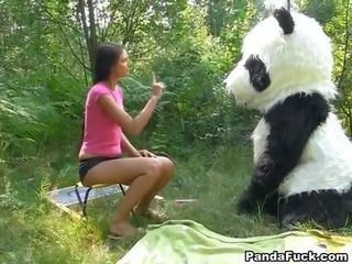 Szex videó -ban a woods -val egy hatalmas játék panda